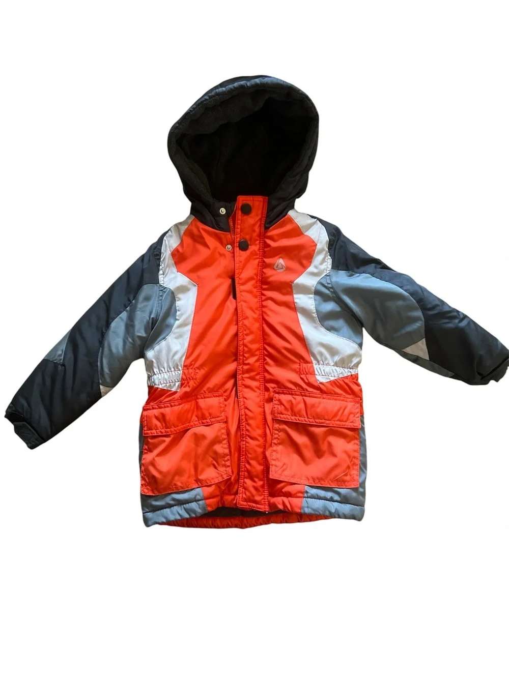 London Fog Boys Heavyweight Orange Black Grey Snow Coat | Size 5-6